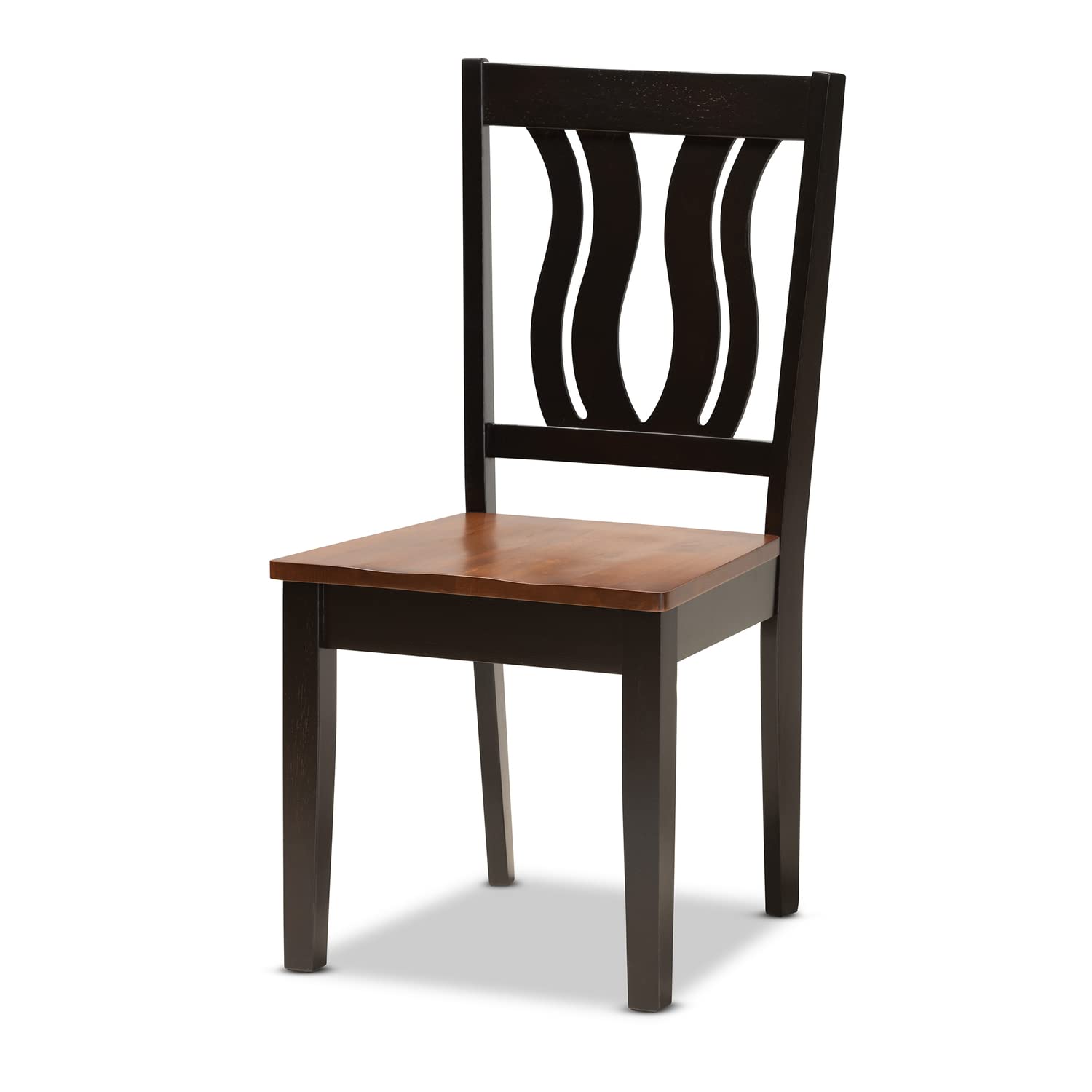 Baxton Studio Mare Modern and Contemporary Transitional Two-Tone Dark Brown and Walnut Brown Finished Wood 5-Piece Dining Set